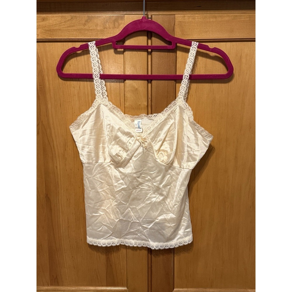 VINTAGE IVORY CAMISOLE Lingerie by Vincent 1950's Size Medium